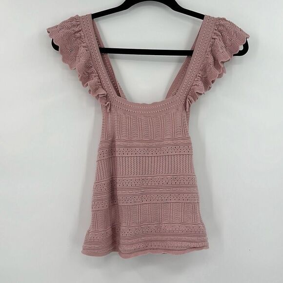Reset by Jane Womens Ruffle Callie Top Pink Size Small - Picture 2 of 8